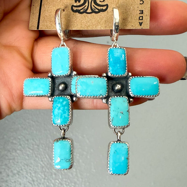 Cross my Heart Hoop Drop Dangle Earrings