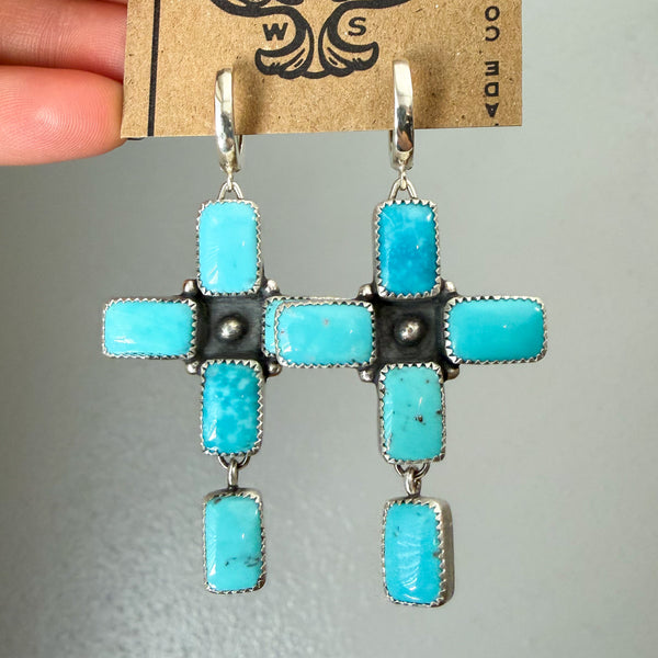 Cross my Heart Hoop Drop Dangle Earrings