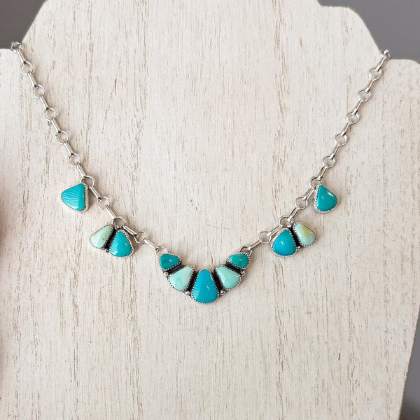 Turquoise Charm Necklace 17"