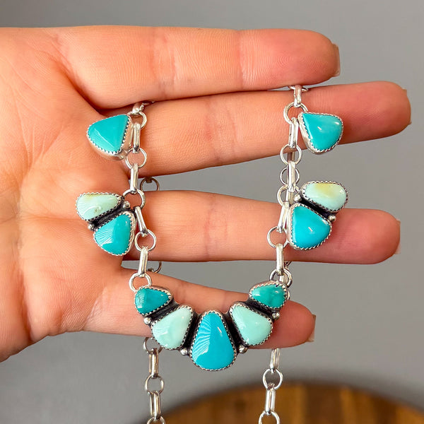 Turquoise Charm Necklace 17"