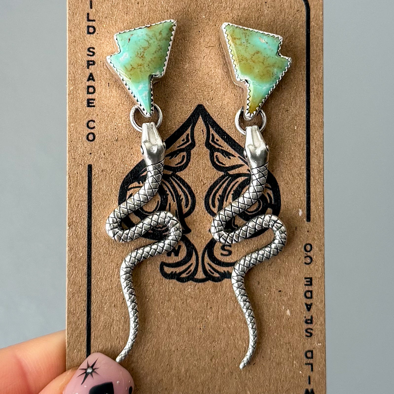 Snake Lightning Dangle Post Earrings