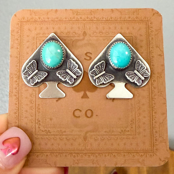 Queen of Spades Dolly Studs