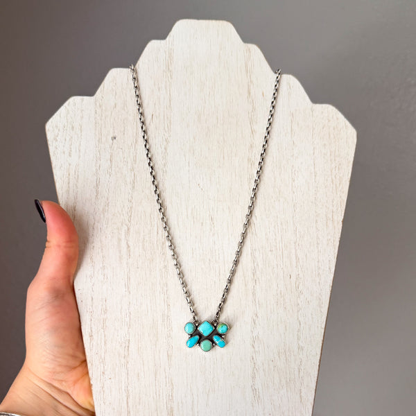 Diamond Middle Cluster Necklace 20"