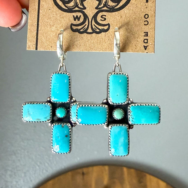 Cross my Heart Hoop Dangle Earrings