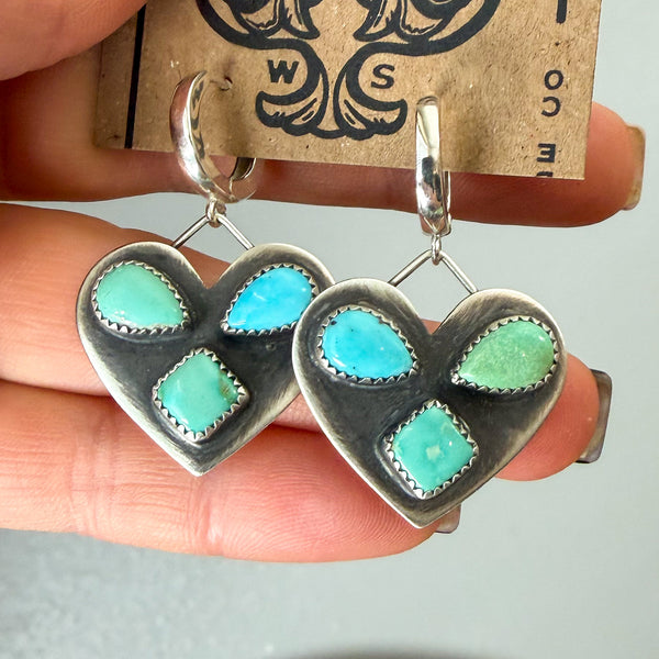 Queen of Hearts Huggie Hoops