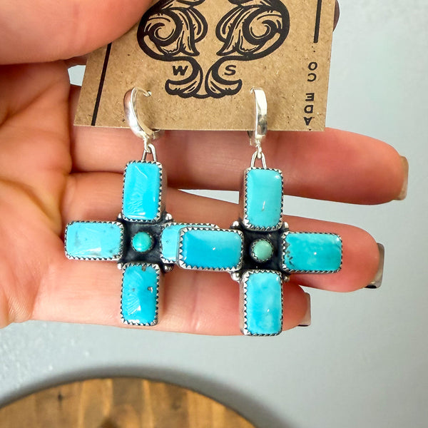 Cross my Heart Hoop Dangle Earrings