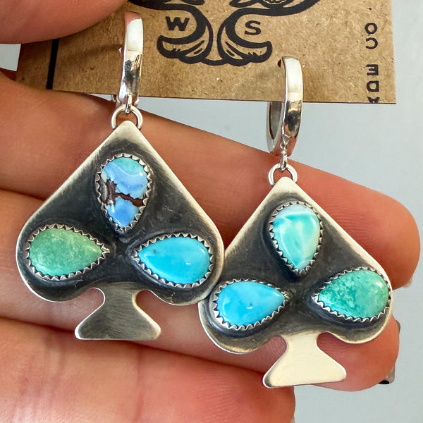 Queen of Spades Huggie Hoops