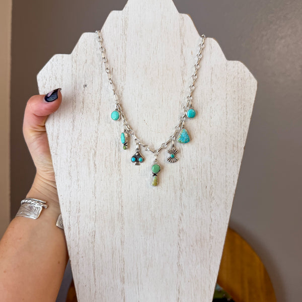 Cluster Charm Choker Necklace 16"