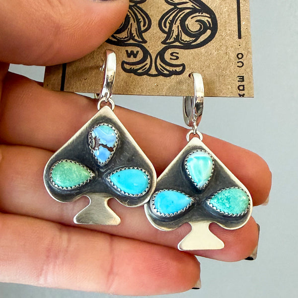 Queen of Spades Huggie Hoops