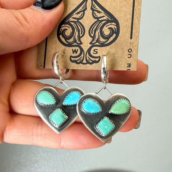 Queen of Hearts Huggie Hoops