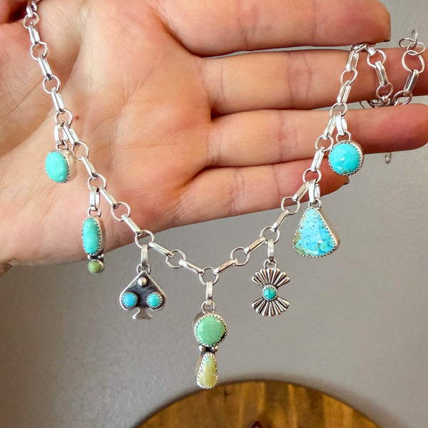 Cluster Charm Choker Necklace 16"