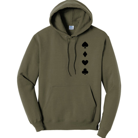 Suits Front & Back Hoodie - Olive